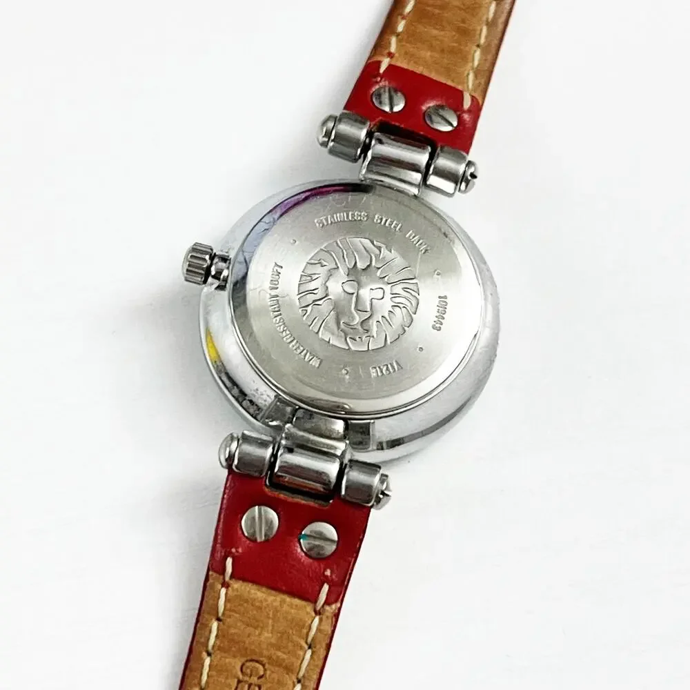 Anne Klein Red Leather Strap Watch